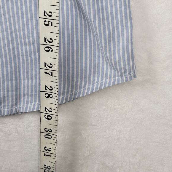 2X Tunic Boho Red Embroidery Pullover Top 3/4 Sleeve Blue White Stripe Casual - Picture 13 of 13